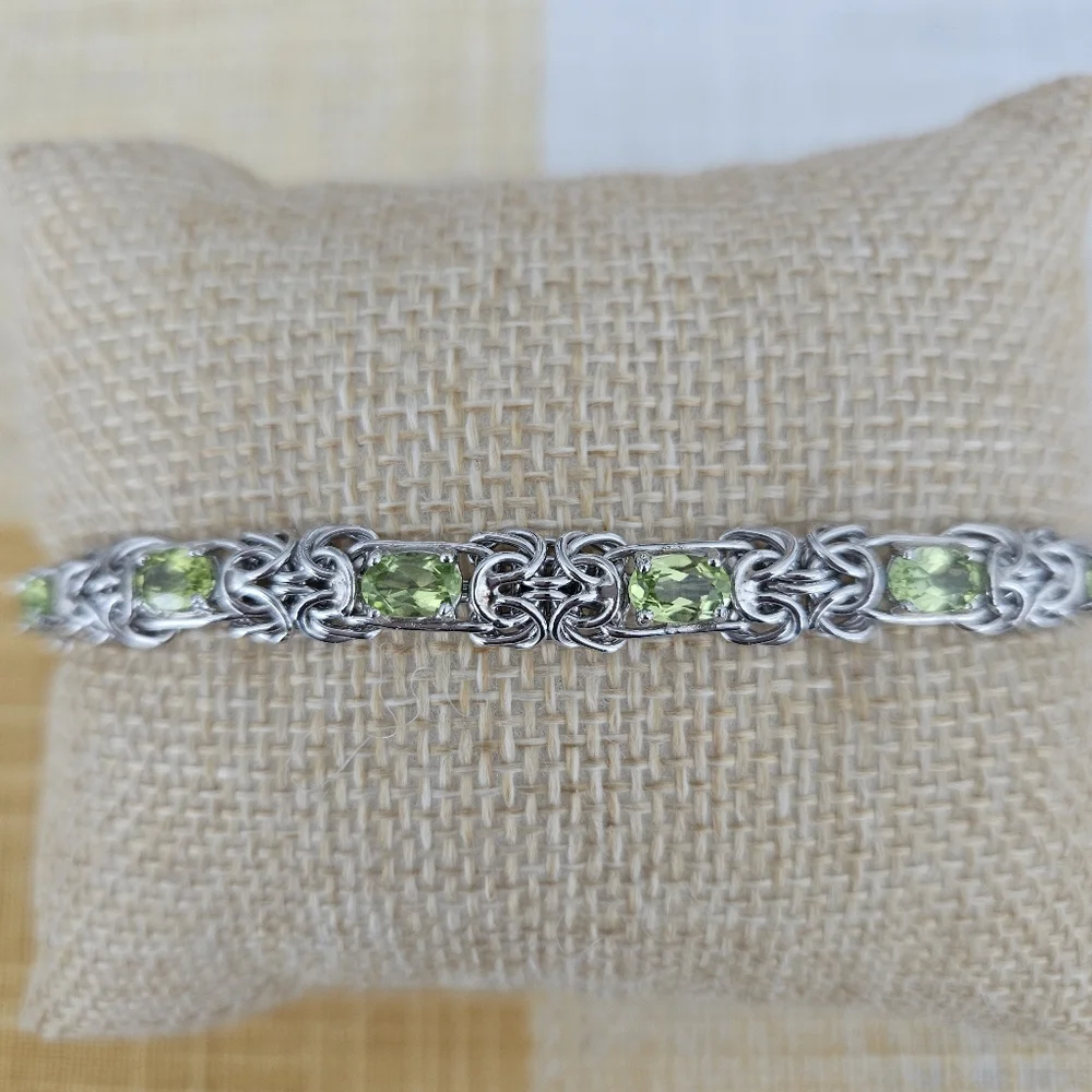 Ross-Simons Peridot Sterling Silver Tennis Bracelet - Picture 3 of 7